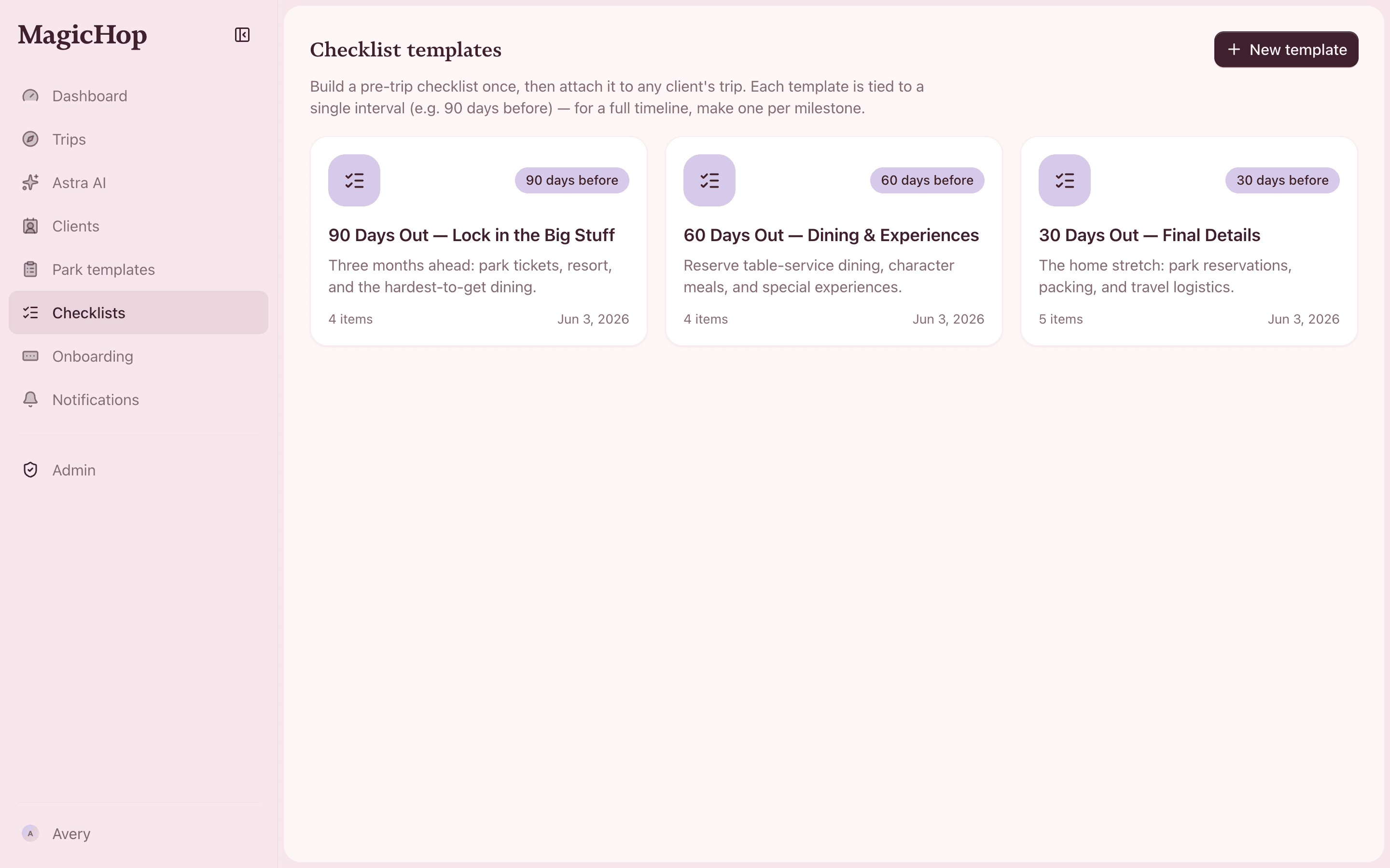 Checklists in MagicHop