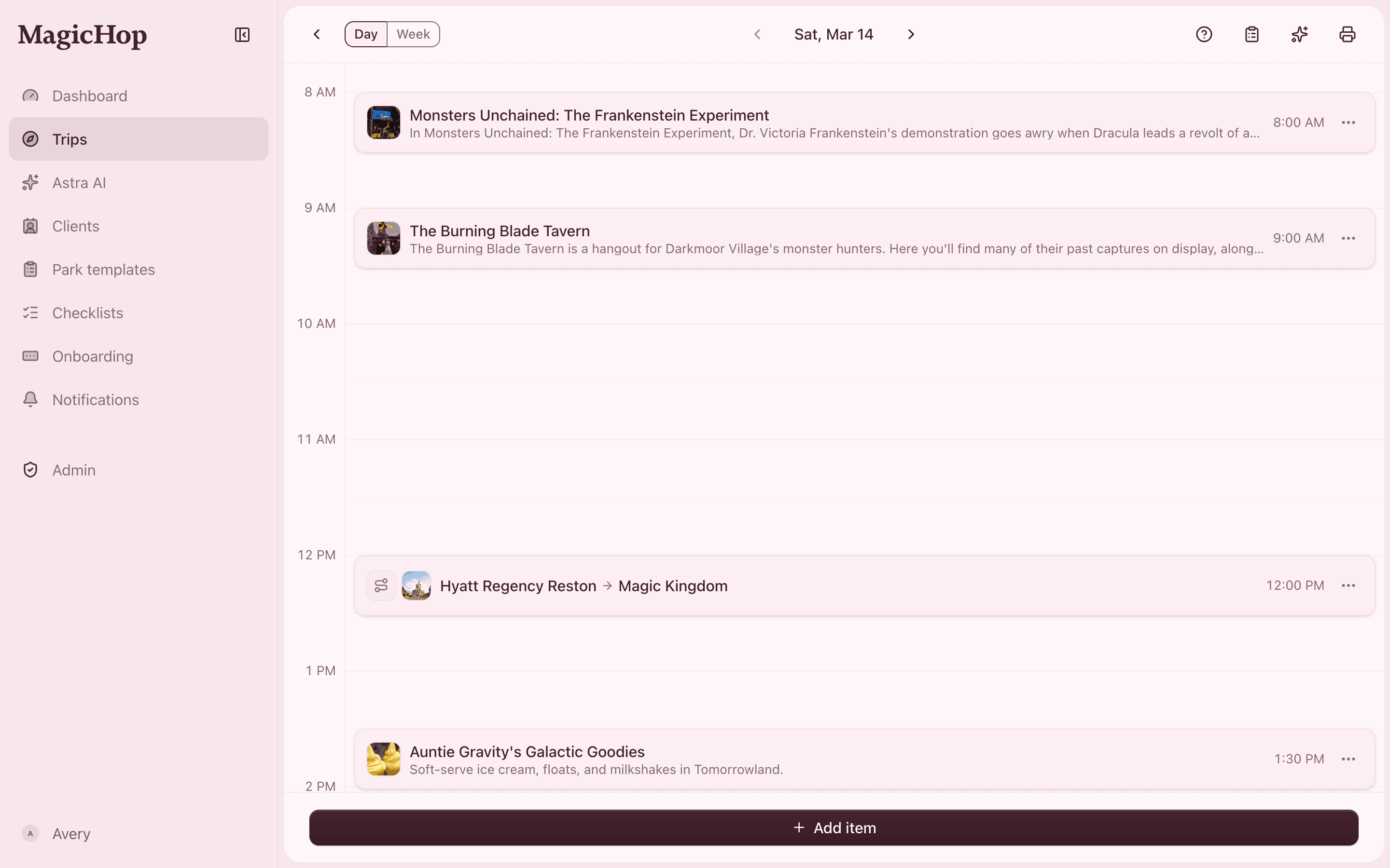 Itinerary builder in MagicHop