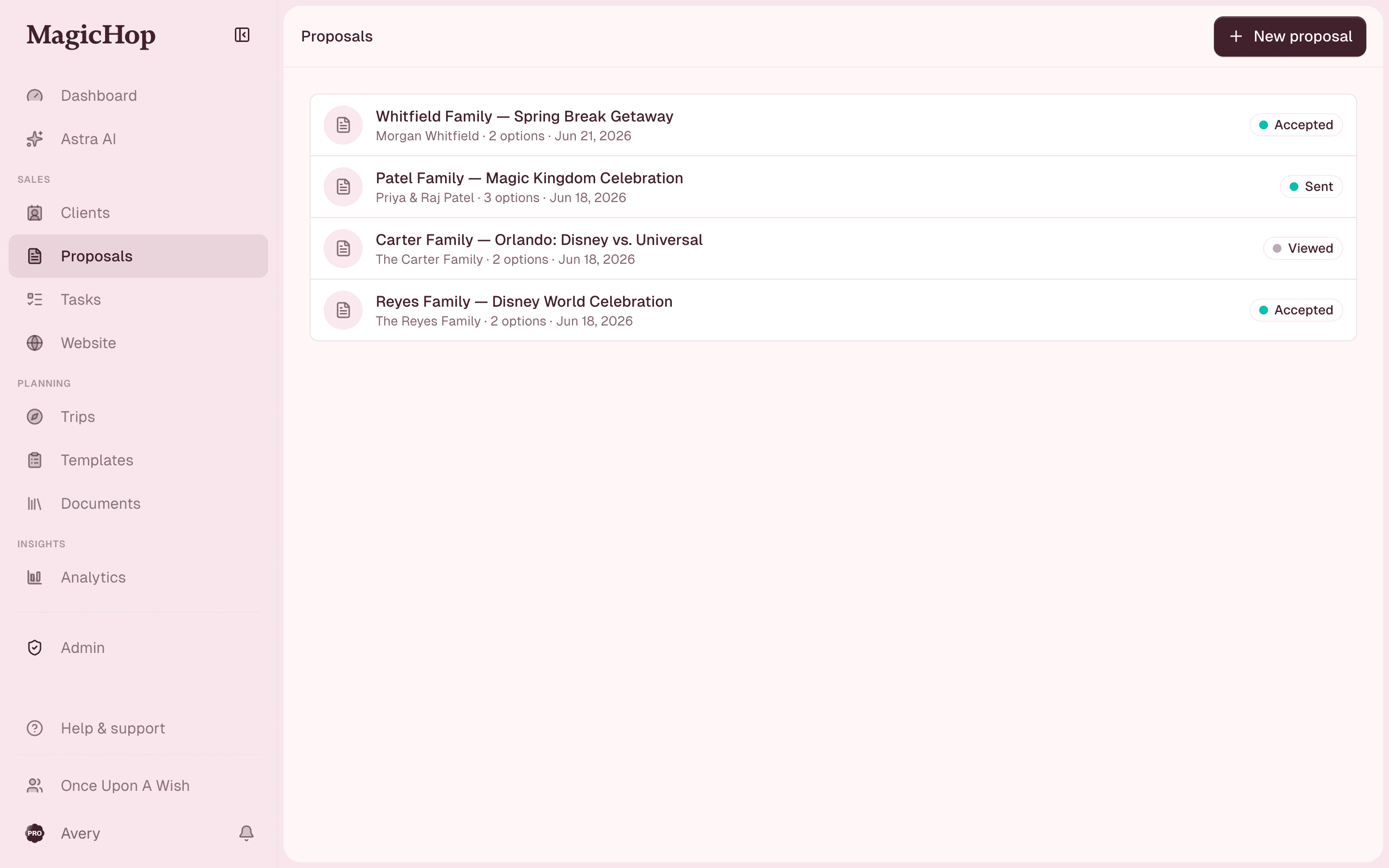 Proposals & quotes in MagicHop