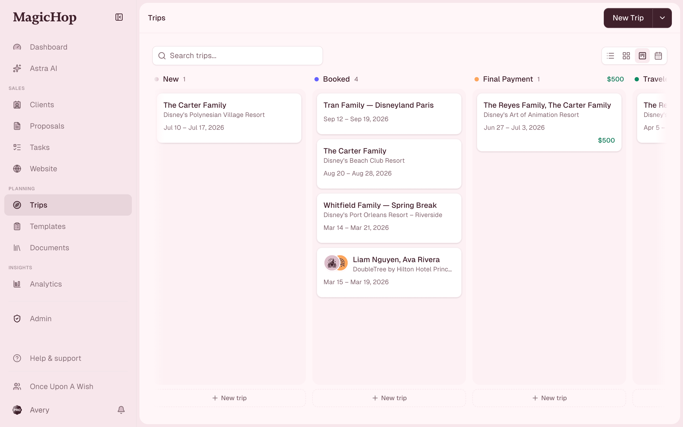 Trips pipeline in MagicHop